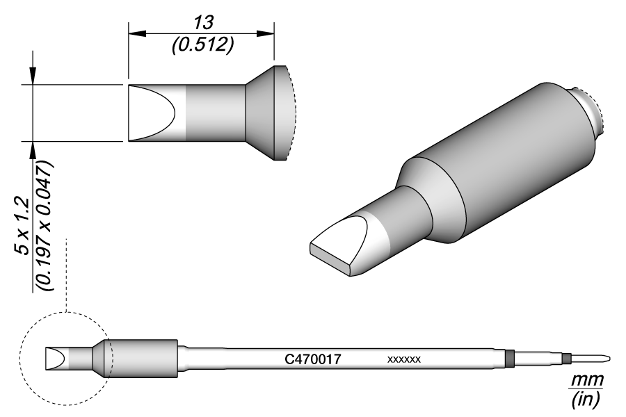 C470017 - Chisel Cartridge 5 x 1.2